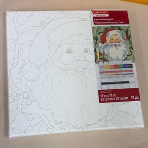 Craft Smart Santa Canvas Painting Kit paint brushes marker paint diy Santa new